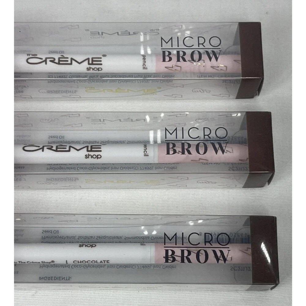Lot of 3 The Creme Shop 2-in-1 Retractable Brow Pencil + Spoolie Chocolate NEW